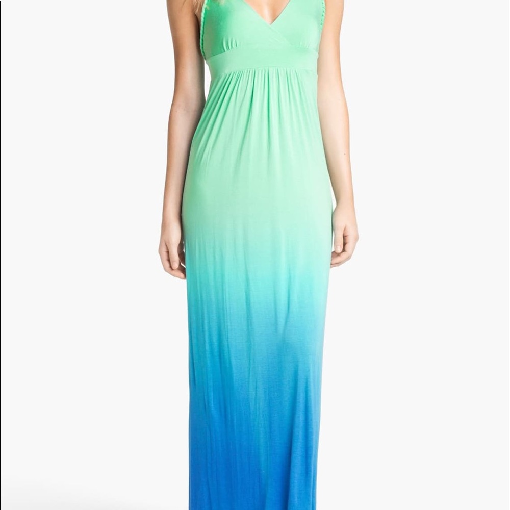 Felicity and Coco blue green sexy ombré maxi